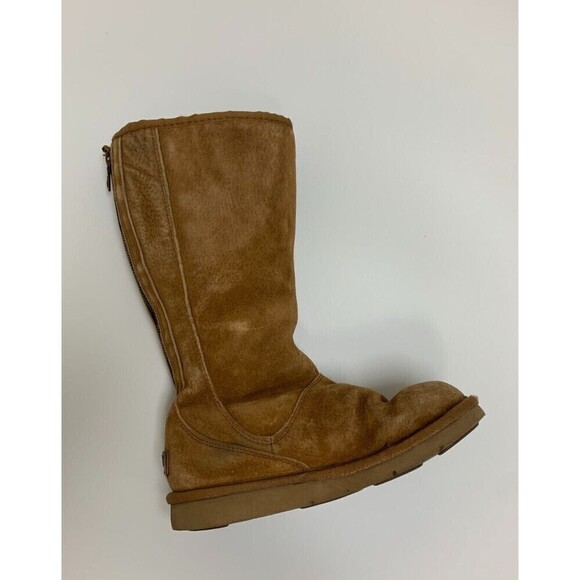 BOGO UGG Knightsbridge Tan Tall Suede Boot 5119 Shearling Lined Back Zip Women 5 - Picture 6 of 16